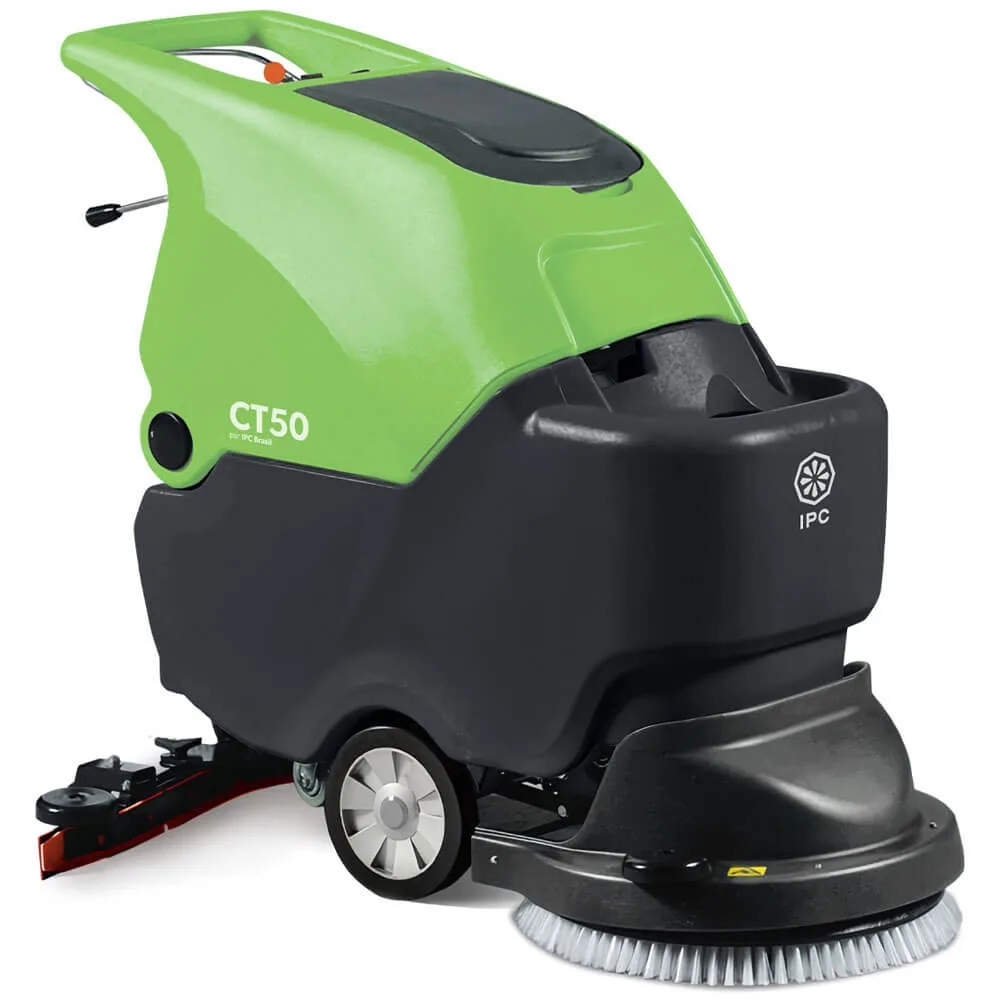 Lavadora de piso acompanhante IPC CT50, verde-limão e preta